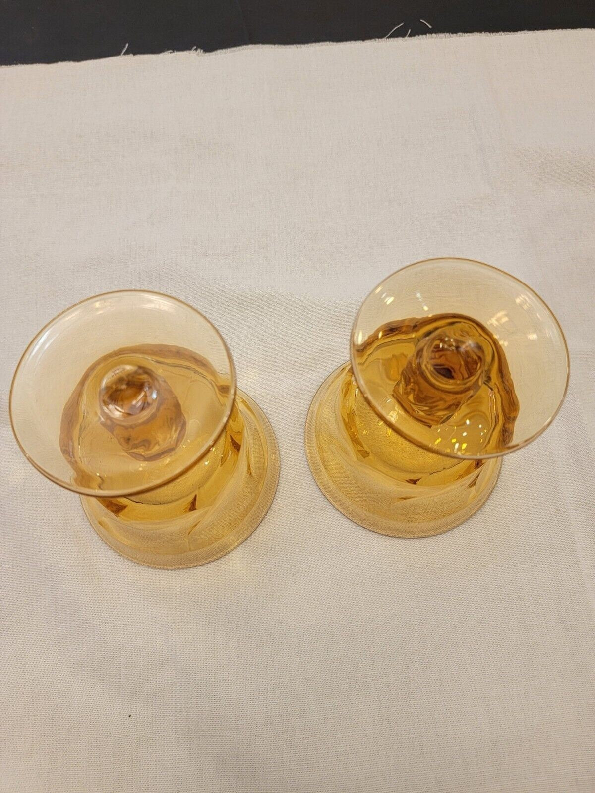 Fostoria Jamestown 4 Amber Footed Goblets Champagne/Tall Sherbet
