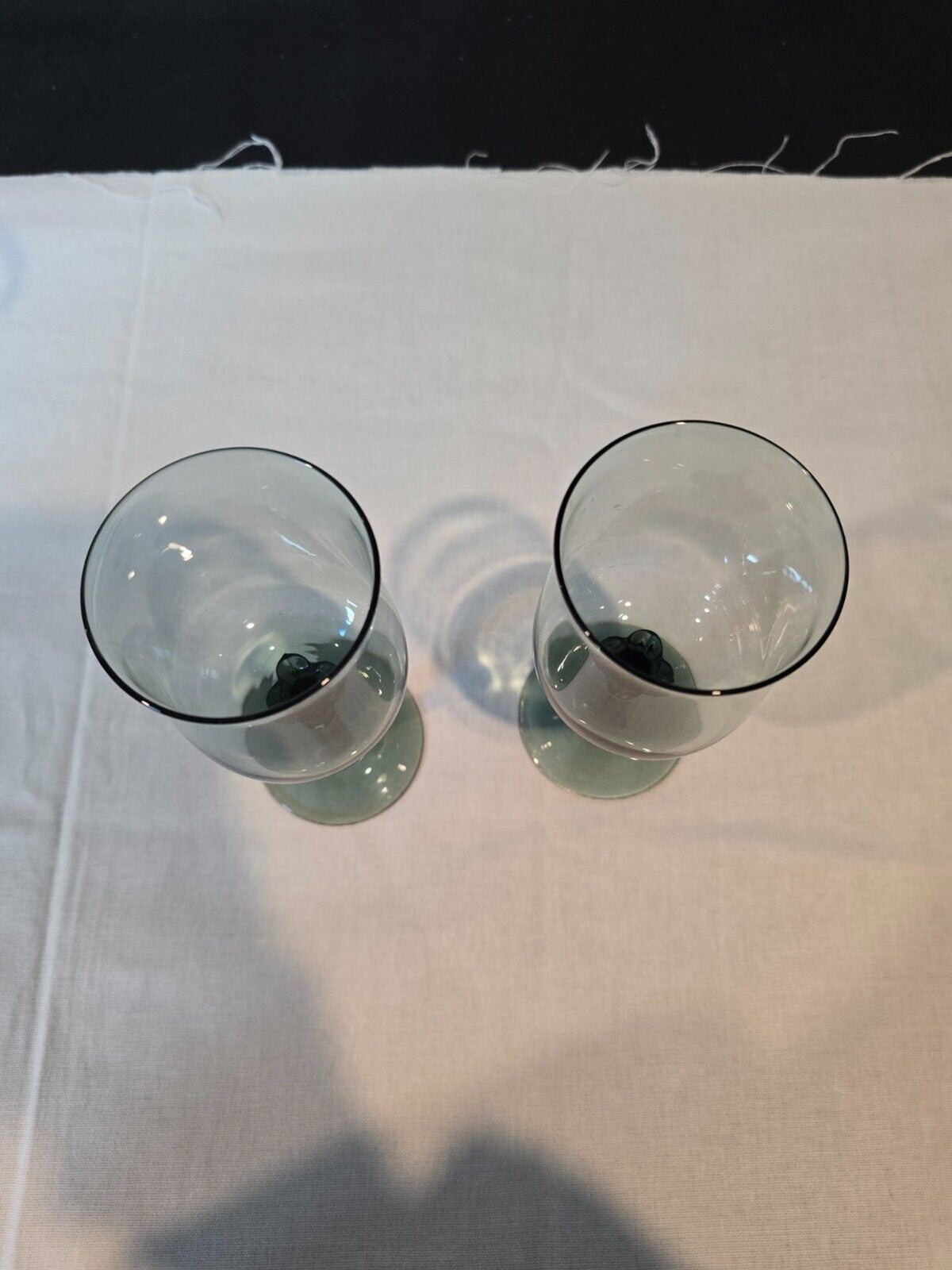 Set of 6 Lenox Crystal Silver Mist Blue Gray Water/Wine Goblet Glasses 6"