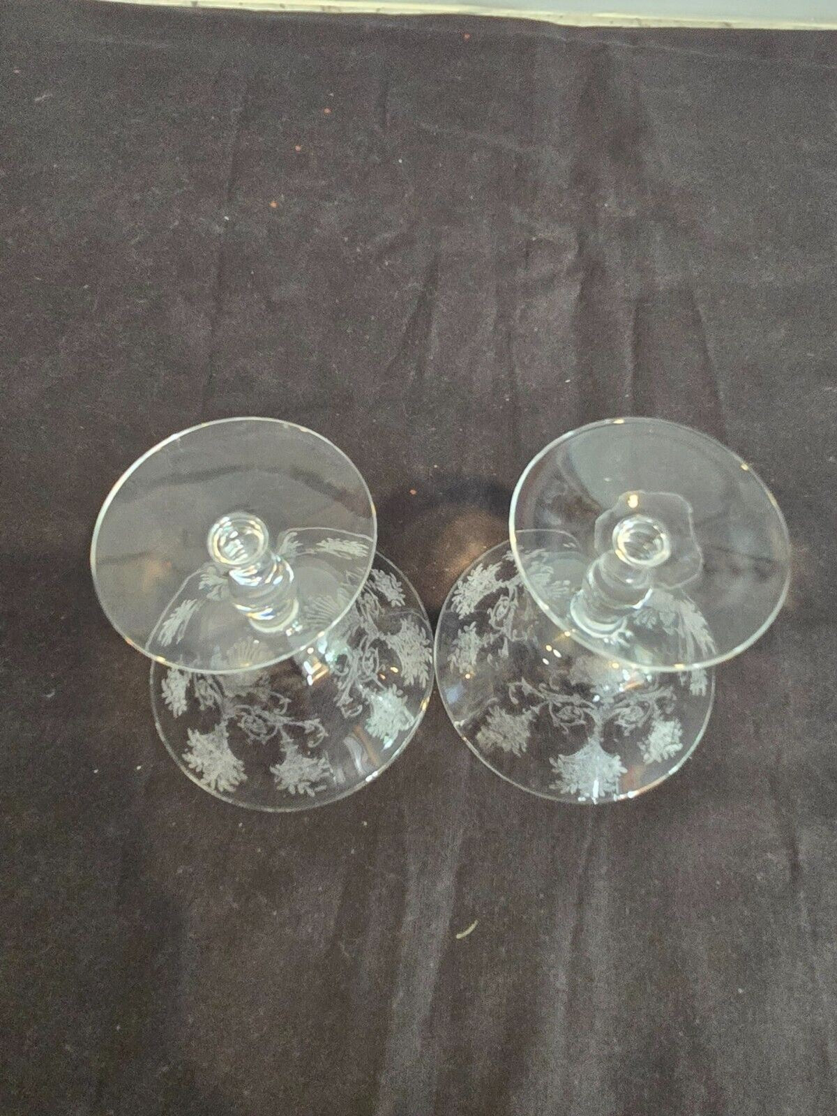 Morgantown Mayfair 7711 Etched Low Sherbet/Champagne  Glasses 4.25" Set of 5