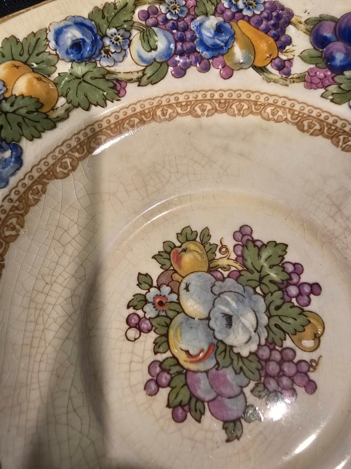 Crown Ducal "Florentine" Cream Soup Bowls with Underplates – Set of 4