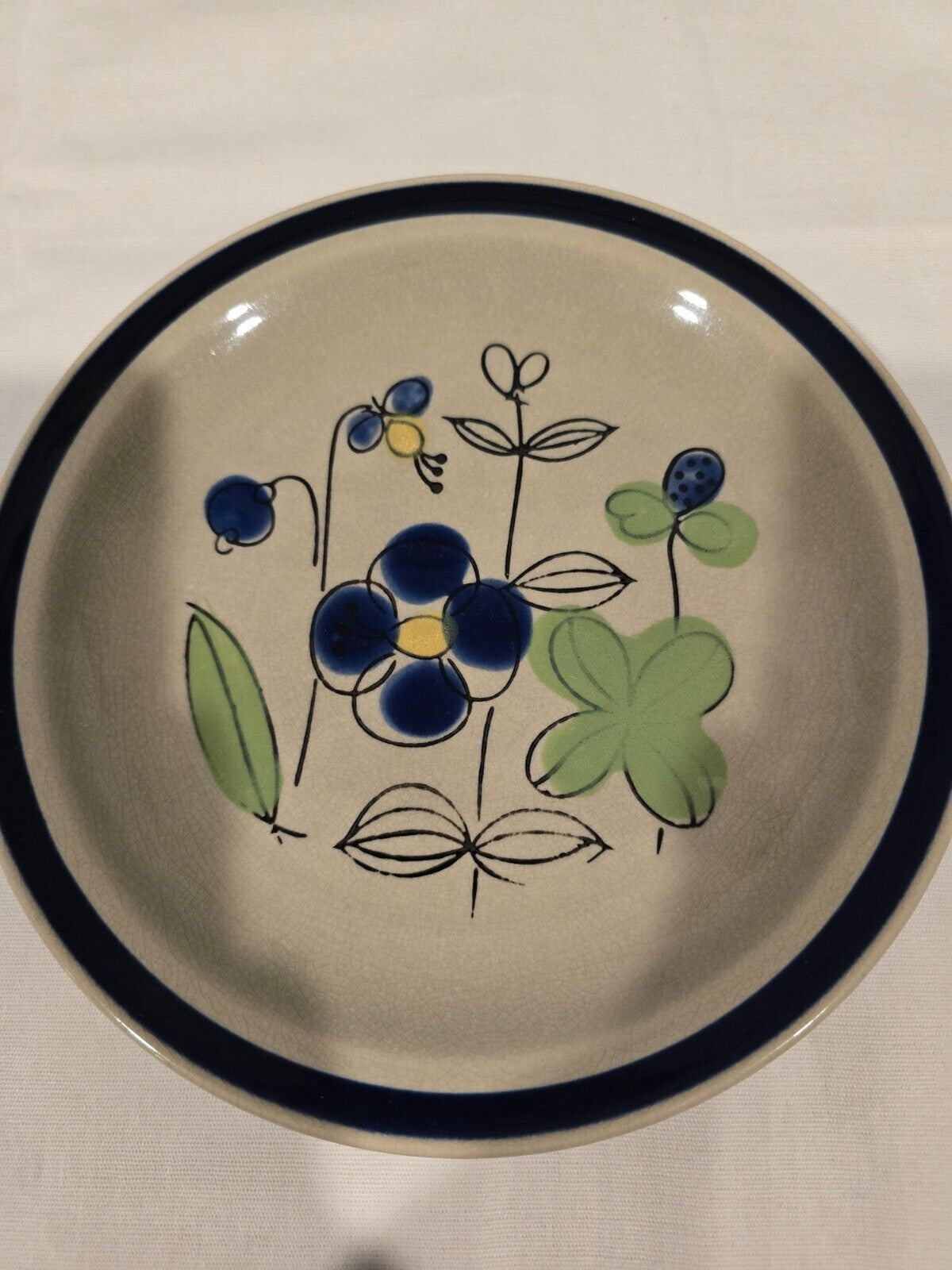 Set of 2 Quasar Petit Fleur Sy-9873R Salad Plate Stone Ware Japan Hand painted