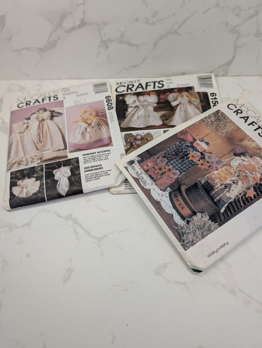 McCall’s Crafts Angel Sewing Pattern Lot 6089 6156 8441 Uncut Vintage Holiday