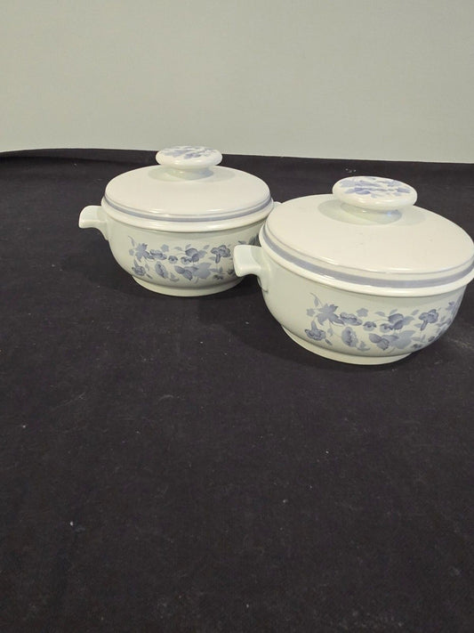 Set of 2 Royal Doulton Shadow Play Lambethware Individual Casserole & Lid