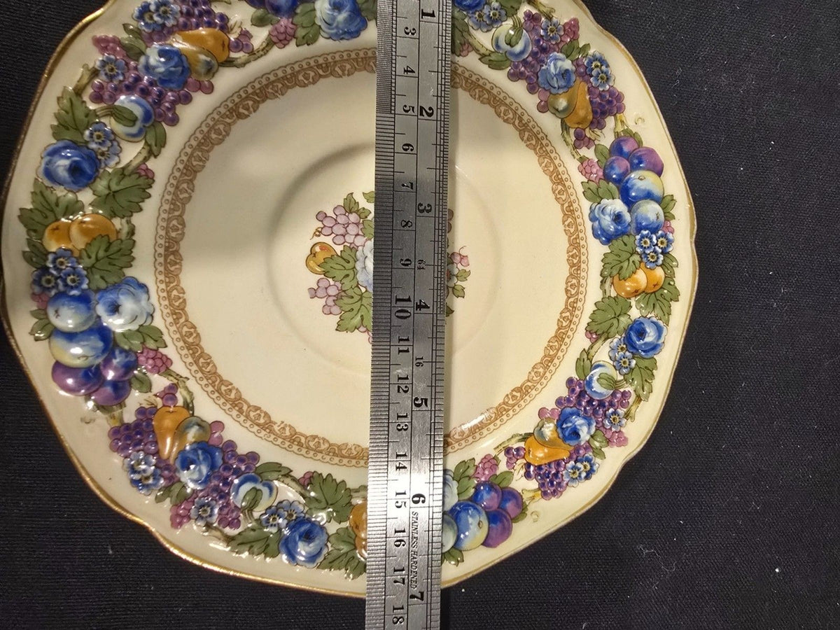 Crown Ducal "Florentine" Cream Soup Bowls with Underplates – Set of 4