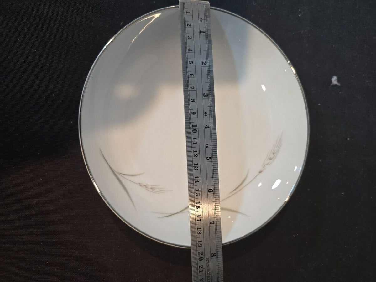 Set of 4  Mikasa Aries 8262 7 3/4" Coup Soup Bowl - Wheat W/Green & Gray Stalk