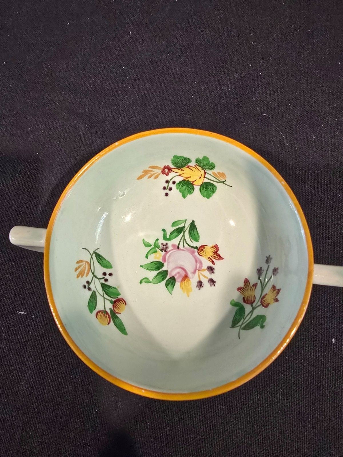 Adams Calyx Ware Lowestoft 2087 Hand Painted Cream Soup Bowl/Underplate England