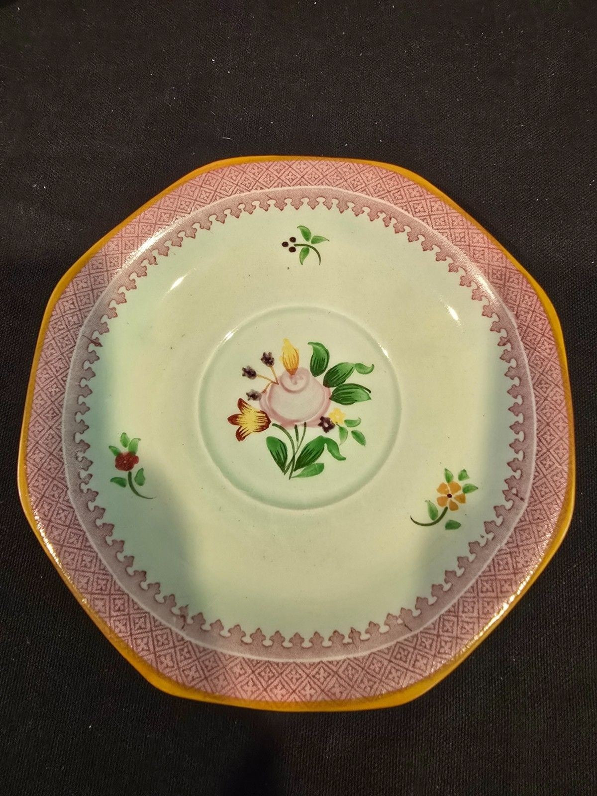 Adams Calyx Ware Lowestoft 2087 Hand Painted Cream Soup Bowl/Underplate England