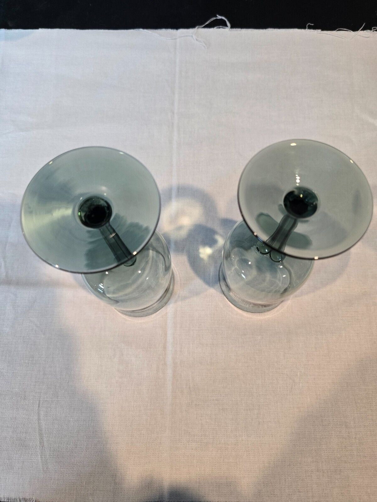 Set of 6 Lenox Crystal Silver Mist Blue Gray Water/Wine Goblet Glasses 6"
