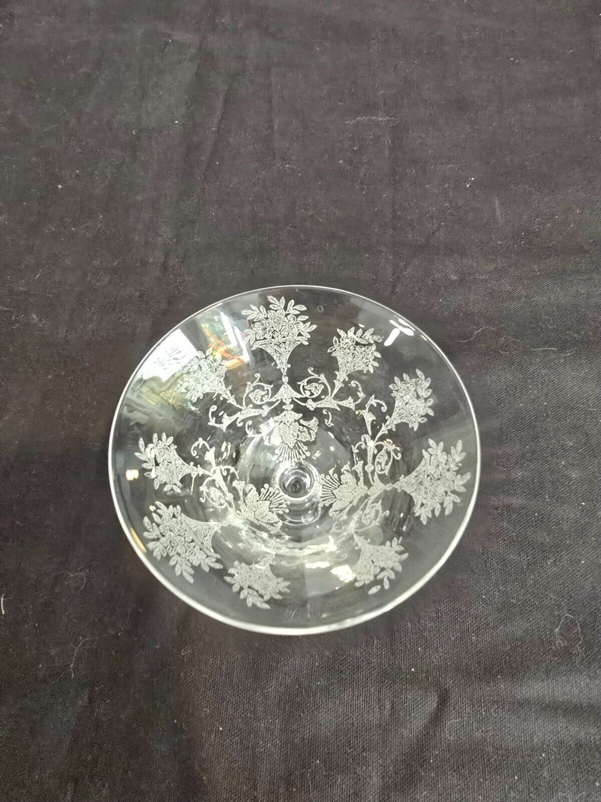 Morgantown Mayfair 7711 Etched Low Sherbet/Champagne  Glasses 4.25" Set of 5