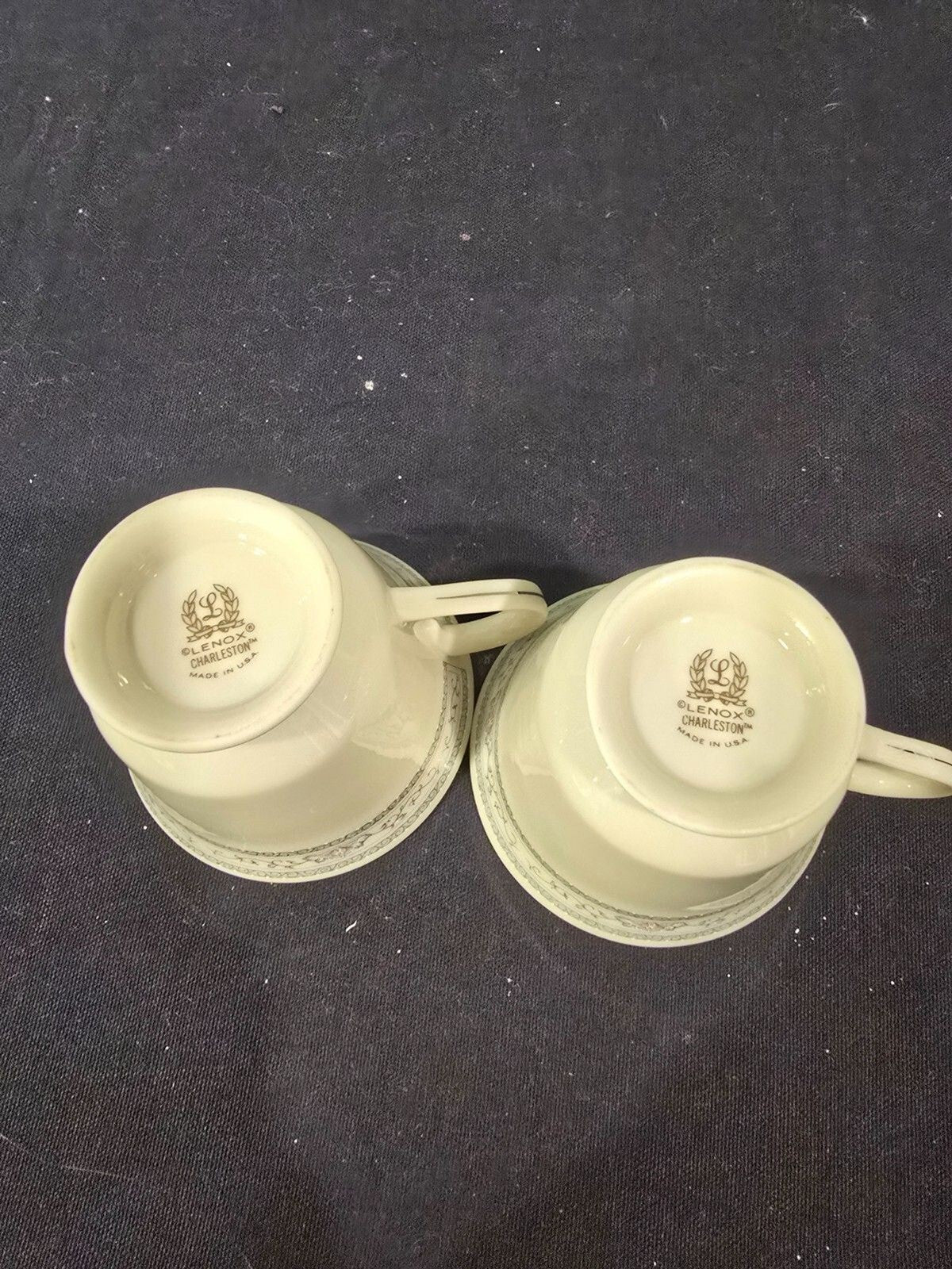 Set of 4 Lenox Charleston Coffee/Tea Cup & Saucers - New