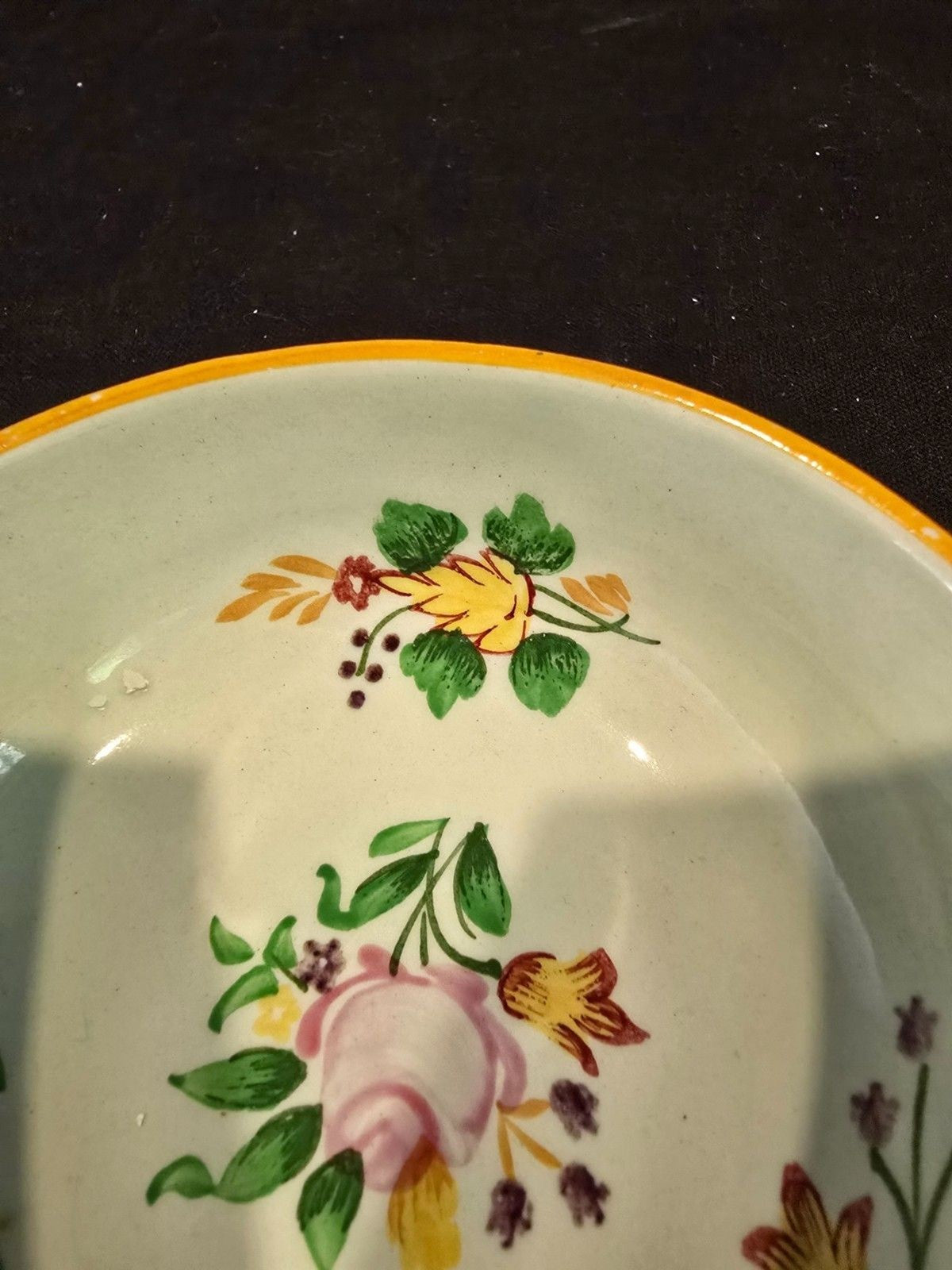 Adams Calyx Ware Lowestoft 2087 Hand Painted Cream Soup Bowl/Underplate England