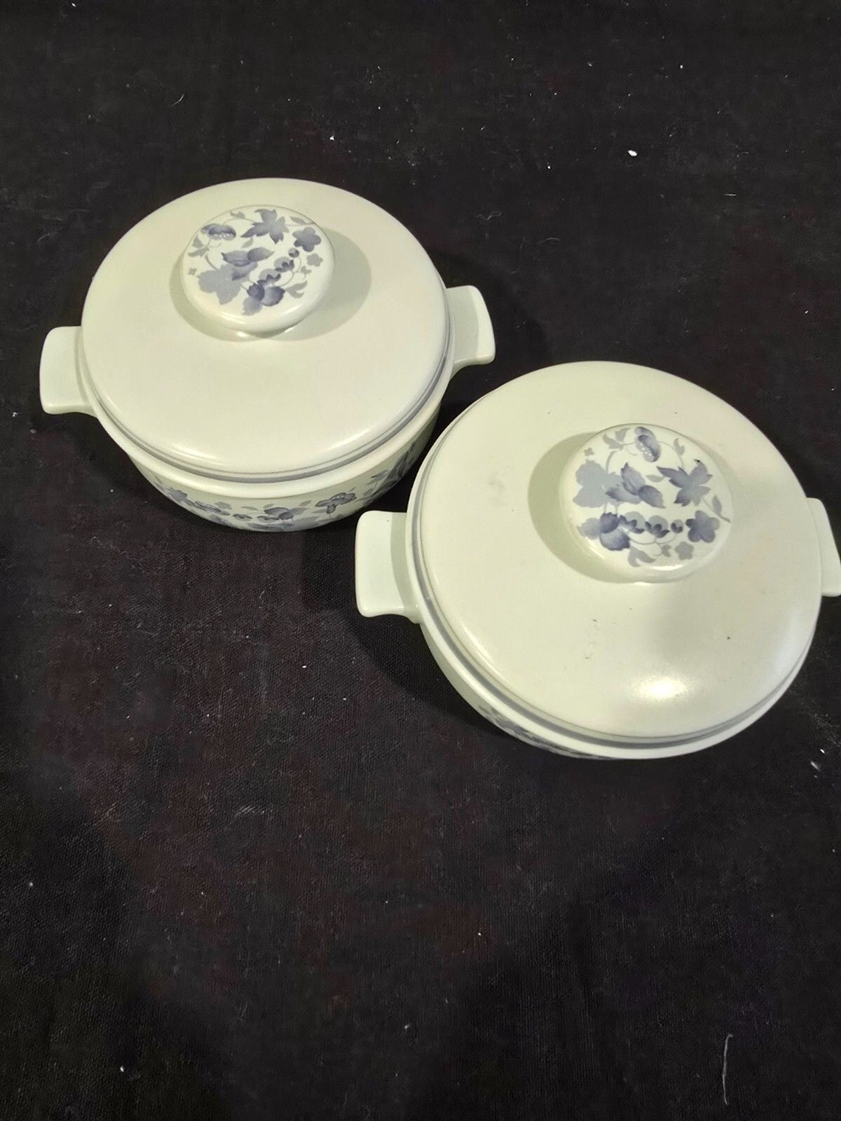Set of 2 Royal Doulton Shadow Play Lambethware Individual Casserole & Lid