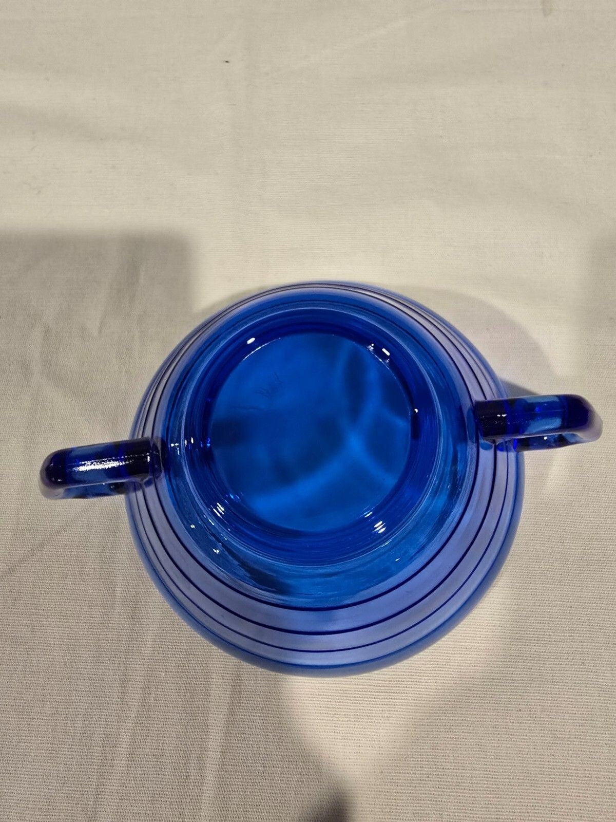 Hazel Atlas Moderntone Cobalt 2-Handled Soup Bowl – Depression Glass – Vtg 1930s
