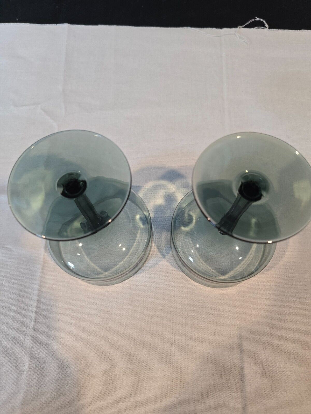 Set of 7 Lenox Crystal Silver Mist Blue Gray Champagne/Tall Sherbet Glasses 5"