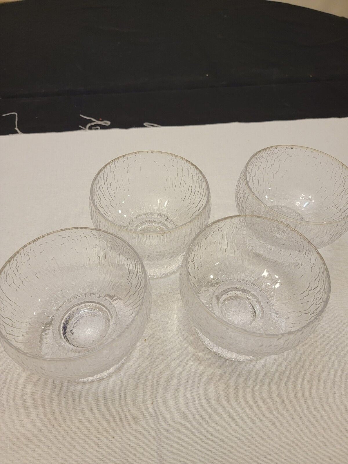 Set of 4 Iittala Kekkerit Timo Sarpaneva Glass Desert Bowls Finland 1970's