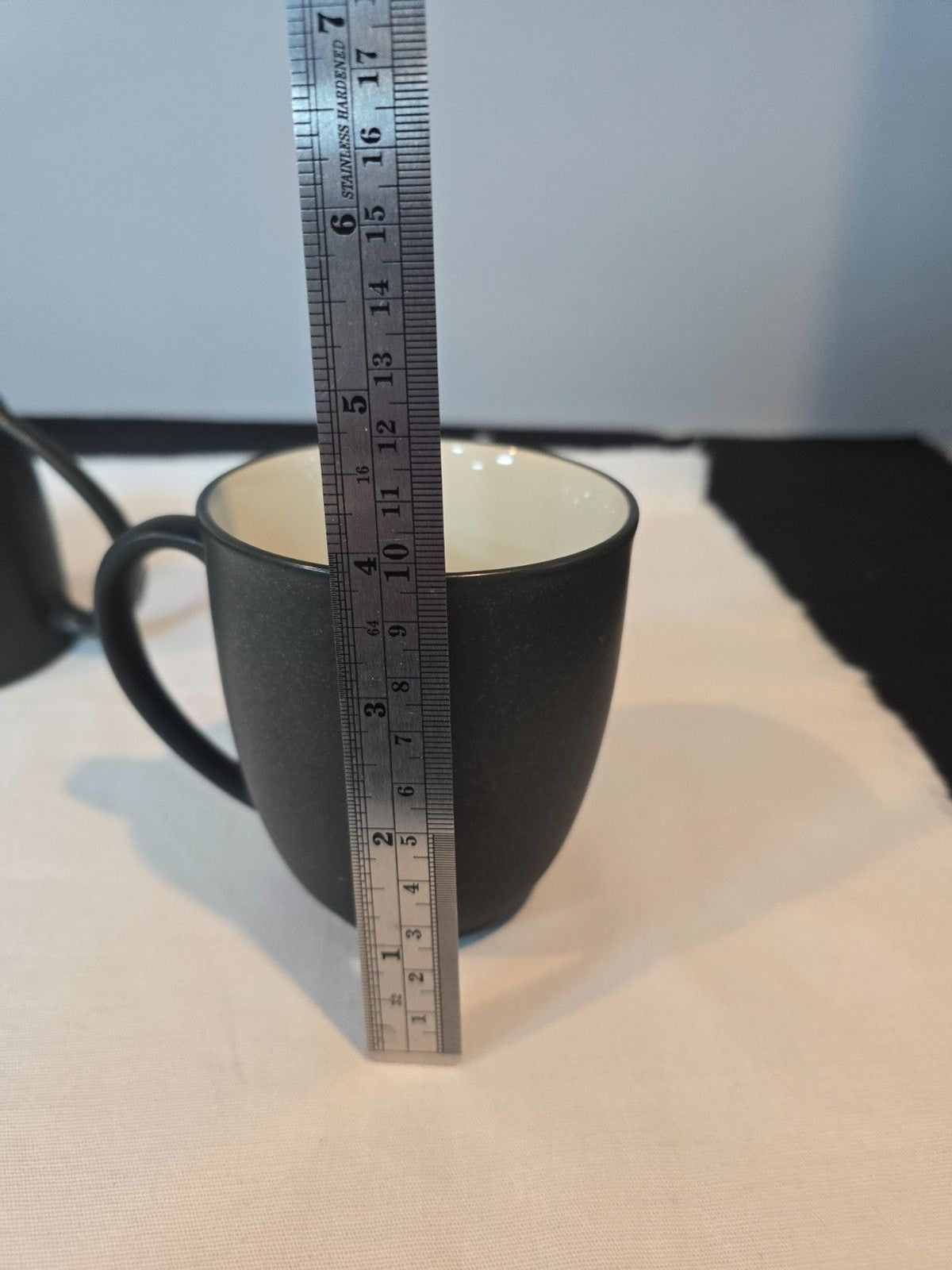 Set of 7 Noritake Stoneware Colorwave Graphite 12 Oz Coffee Mugs #8034 Pattern