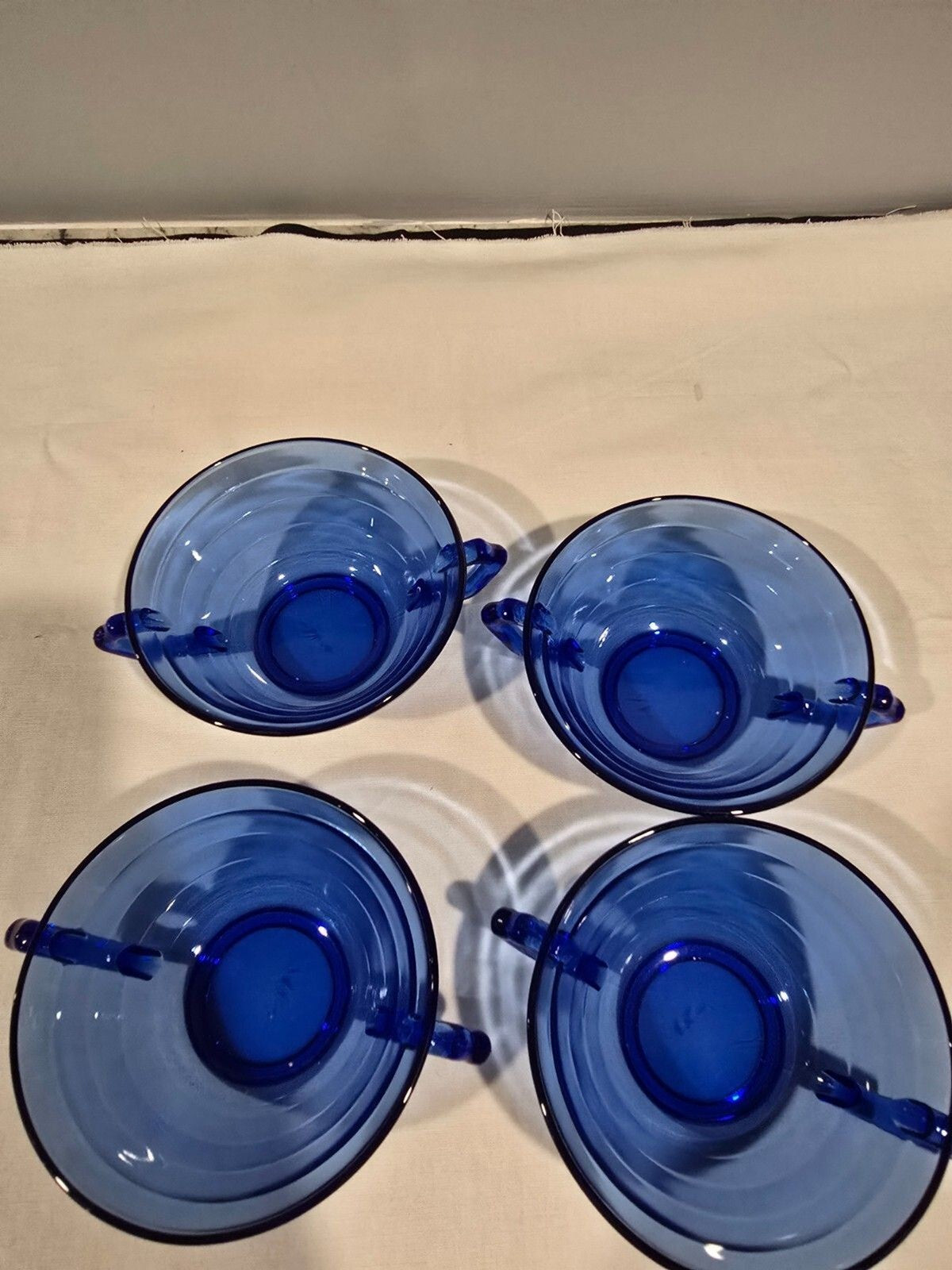 Hazel Atlas Moderntone Cobalt 2-Handled Soup Bowl – Depression Glass – Vtg 1930s
