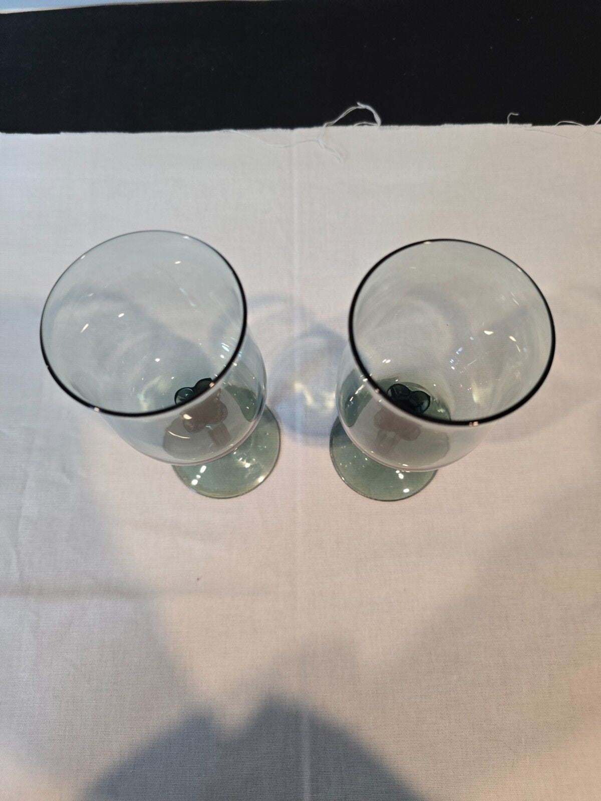 Set of 6 Lenox Crystal Silver Mist Blue Gray Water/Wine Goblet Glasses 6"