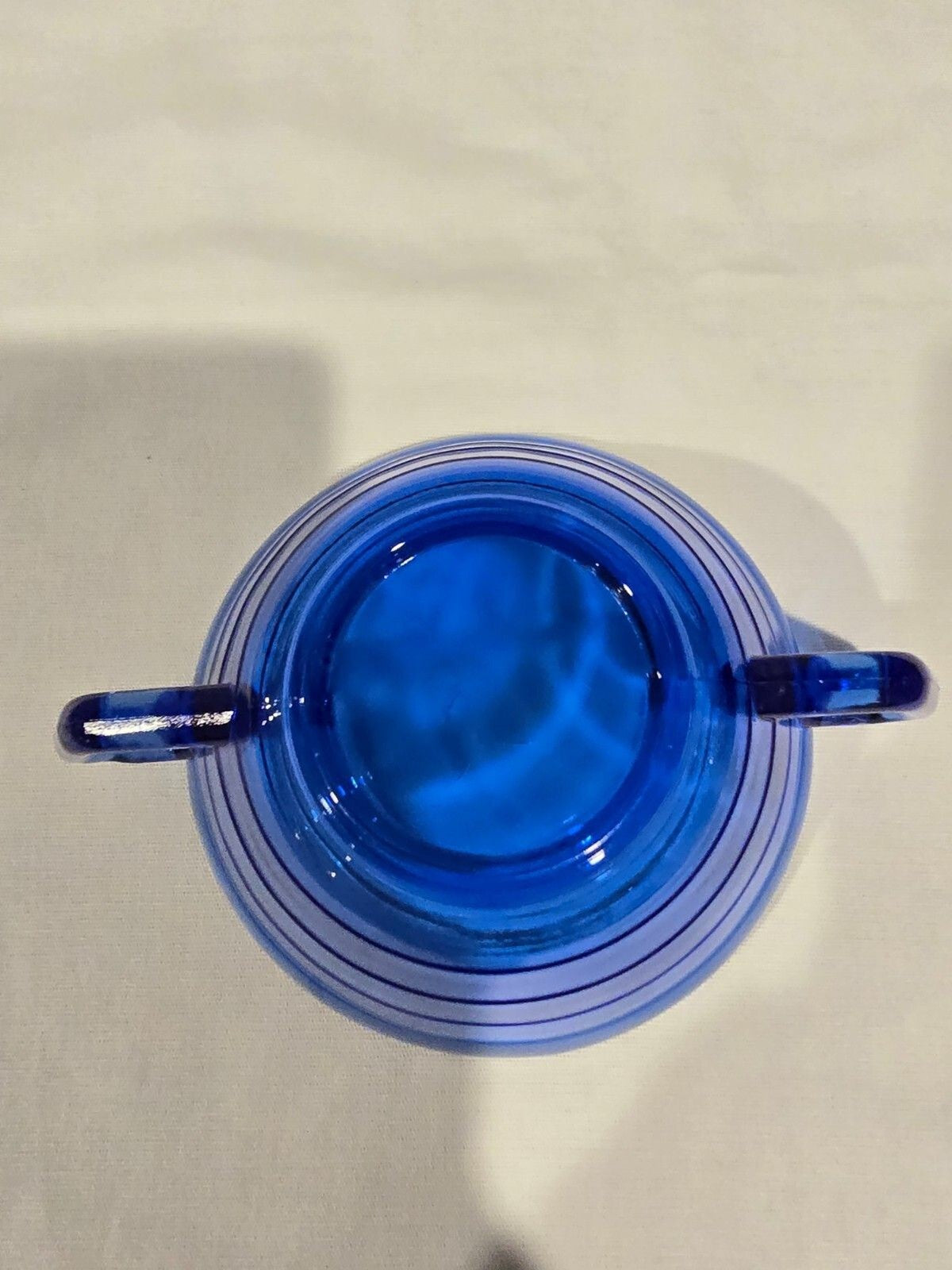 Hazel Atlas Moderntone Cobalt 2-Handled Soup Bowl – Depression Glass – Vtg 1930s