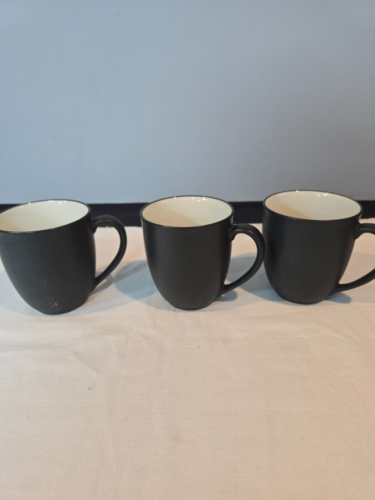 Set of 7 Noritake Stoneware Colorwave Graphite 12 Oz Coffee Mugs #8034 Pattern