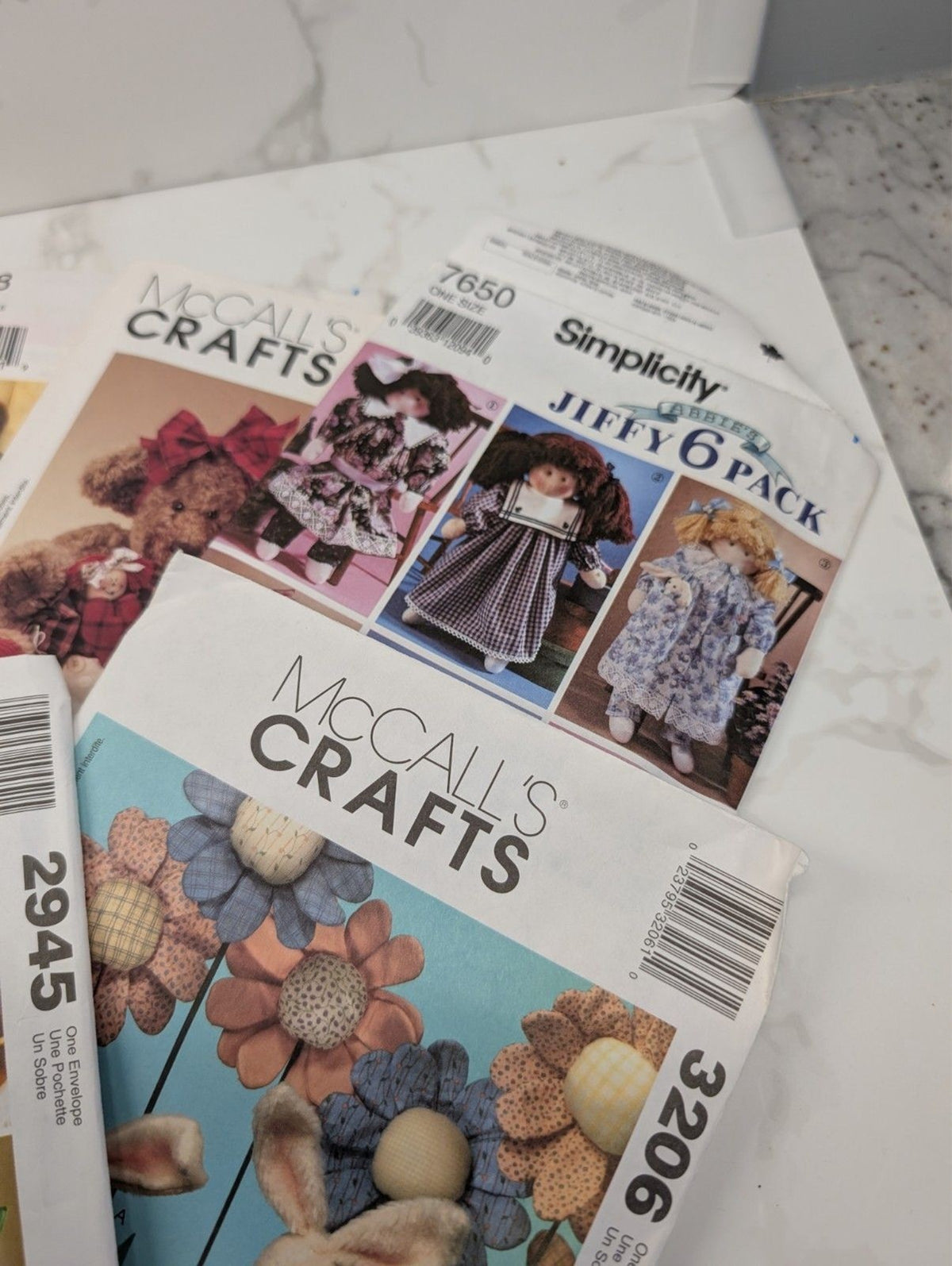 McCall’s & Simplicity Crafts Sewing Pattern Lot – 8 Uncut Vintage Doll/Seasonal