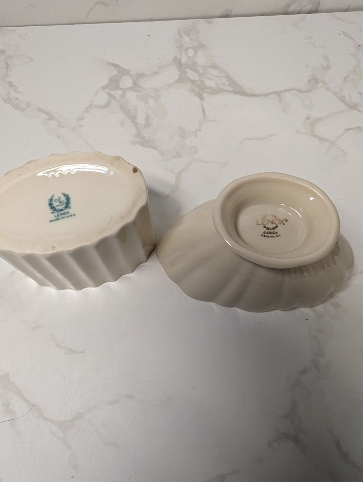 Lenox Ivory Gold Trim Lot Leaf Dishes Vase Bowl Planter Set