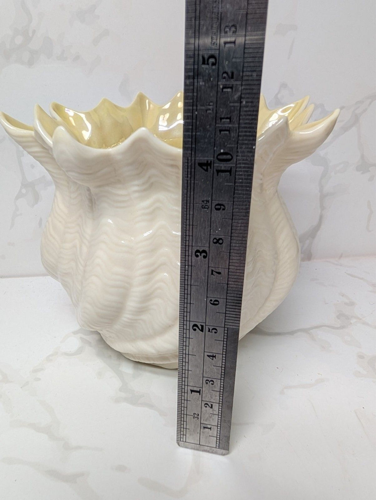 Belleek Ireland Lily of the Valley Vase & Neptune Shell Cachepot Planter Lot