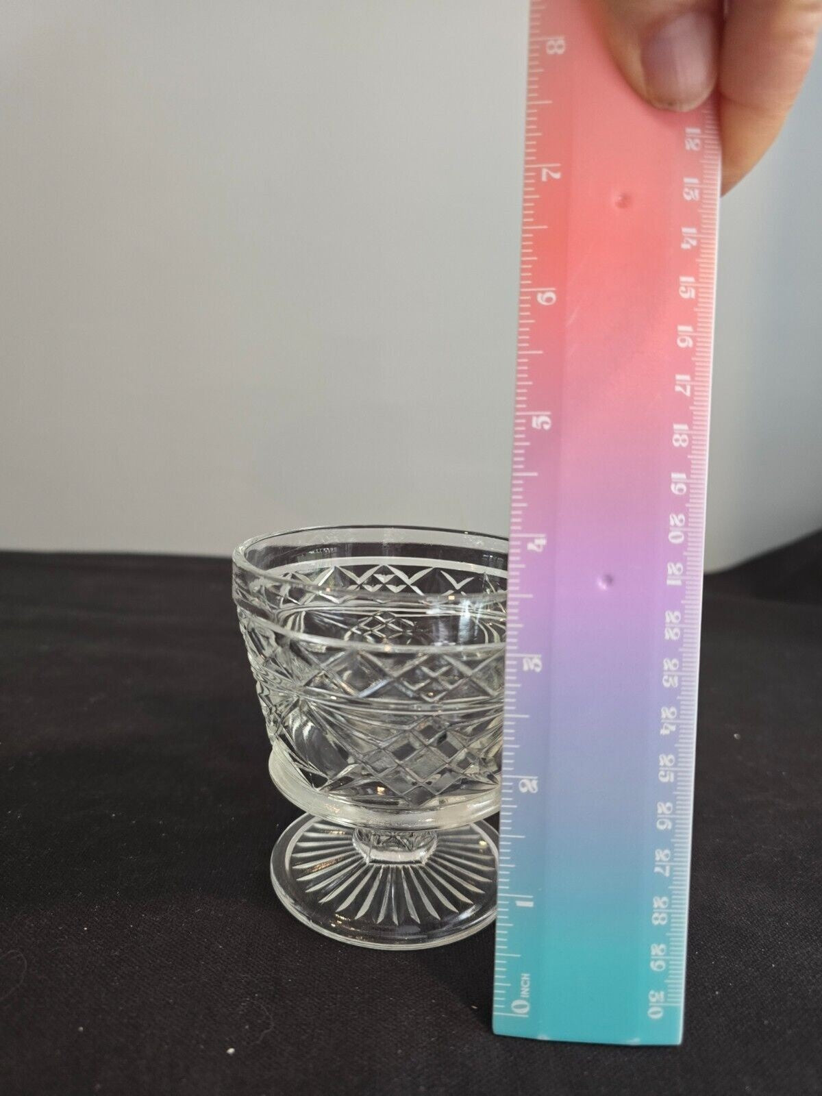 3 Hazel Atlas Big Top Peanut Butter Clear Champagne/Sherbet Glasses 3.5 inch