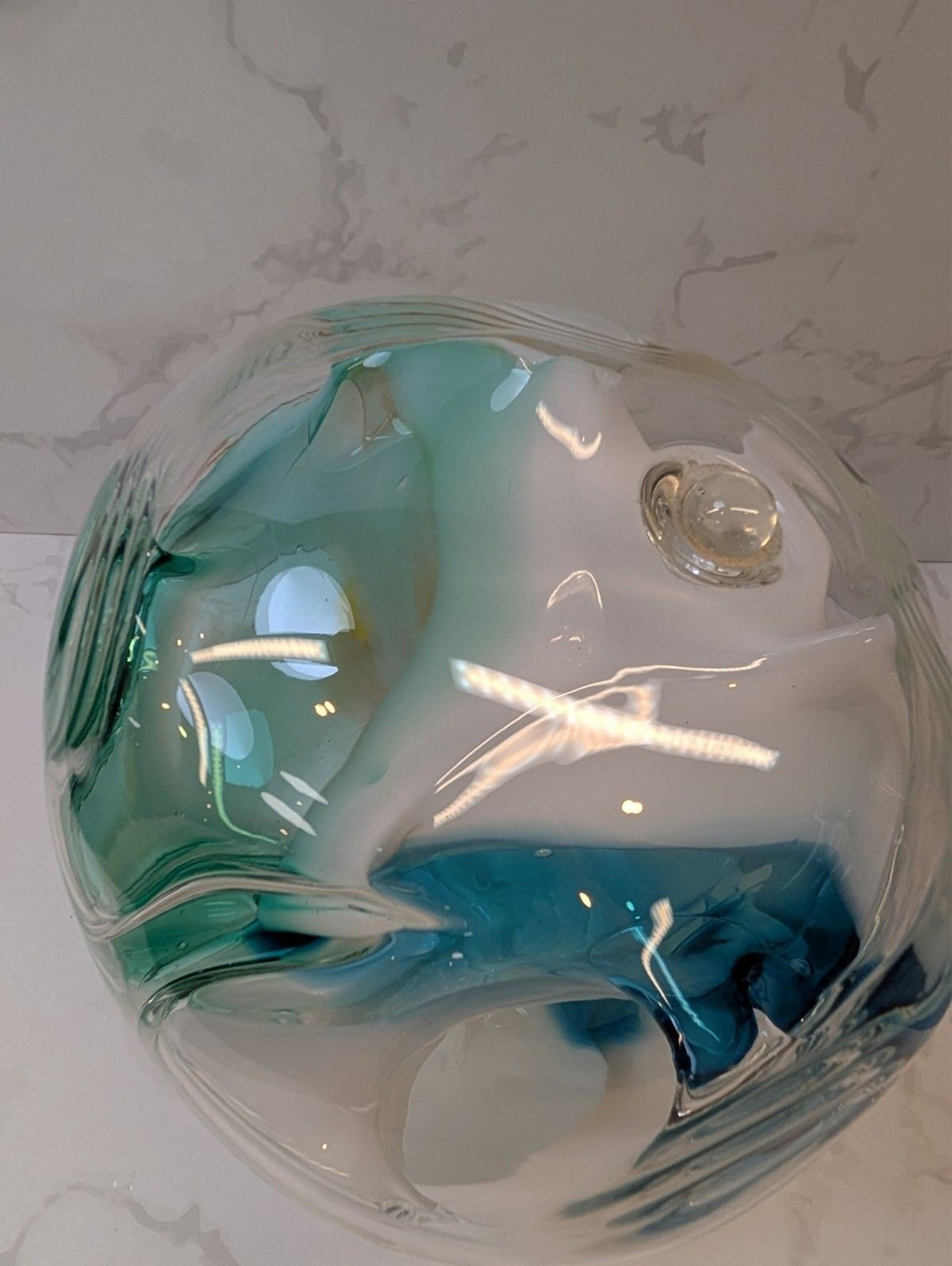 Peter Bramhall Signed Art Glass Sculpture — Handblown Abstract Form, Dated 1972