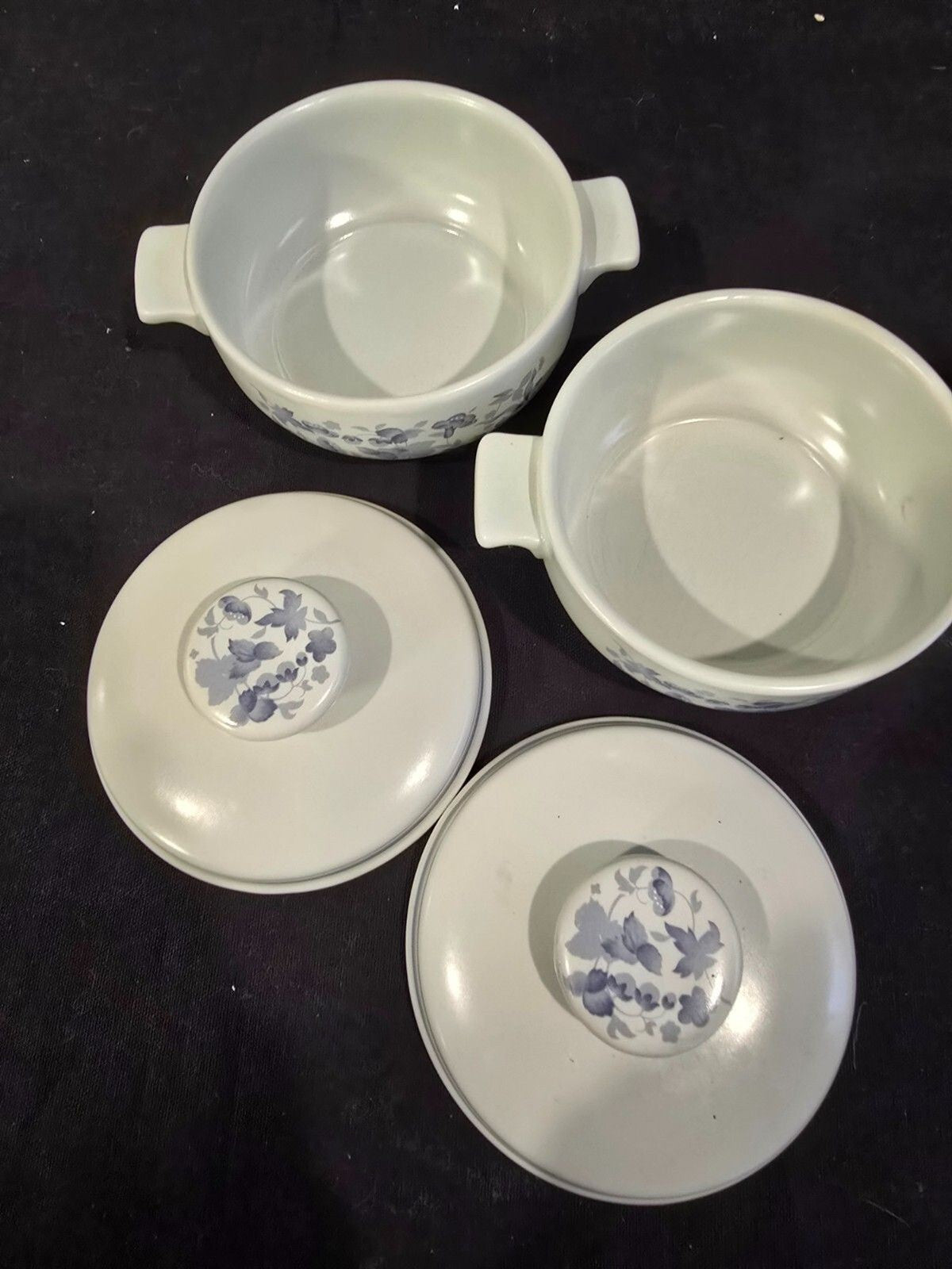 Set of 2 Royal Doulton Shadow Play Lambethware Individual Casserole & Lid