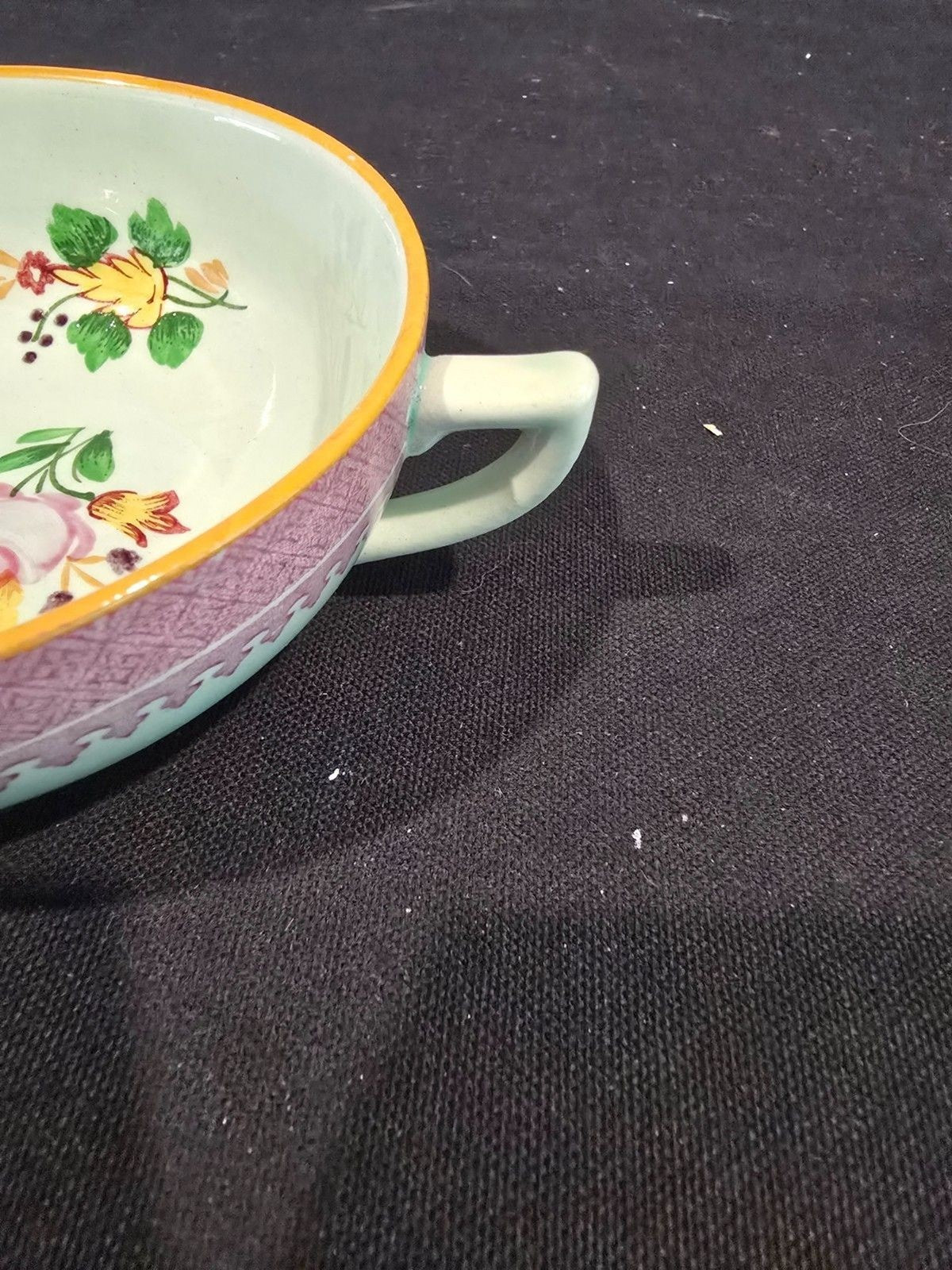Adams Calyx Ware Lowestoft 2087 Hand Painted Cream Soup Bowl/Underplate England