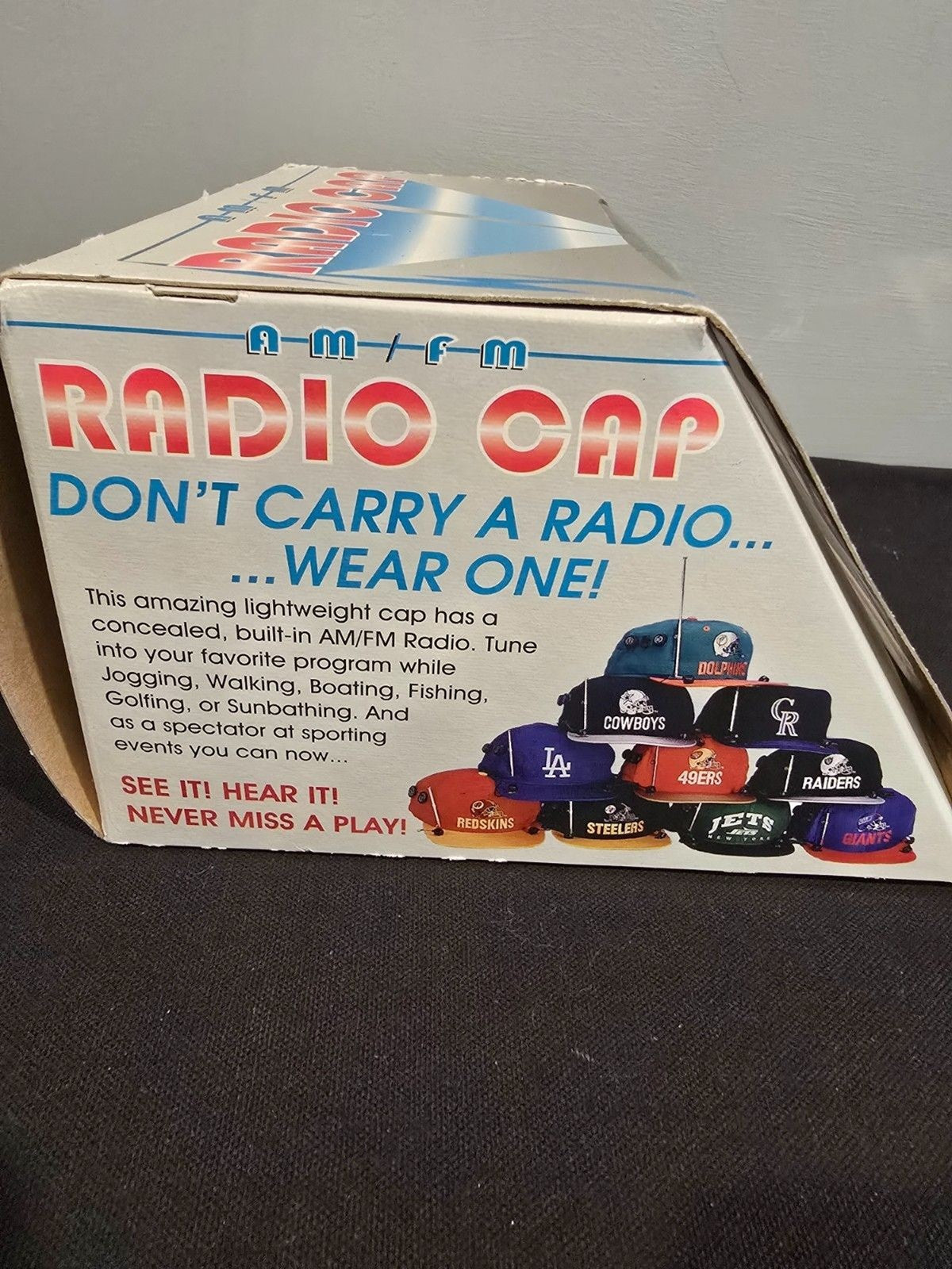 Vintage New England Patriots AM/FM Radio Cap – NIB – 1990s NFL Novelty Hat