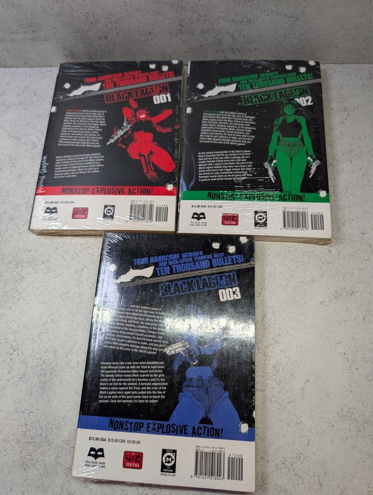 Black Lagoon Manga Vol 1-3 Lot Sealed Viz Media Rei Hiroe English