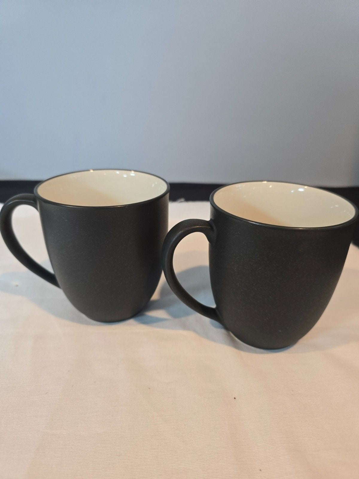Set of 7 Noritake Stoneware Colorwave Graphite 12 Oz Coffee Mugs #8034 Pattern