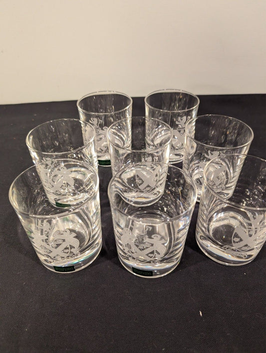 8 Clarenbridge Crystal Ireland Lennox Family Crest Double Old Fashioned Glasses