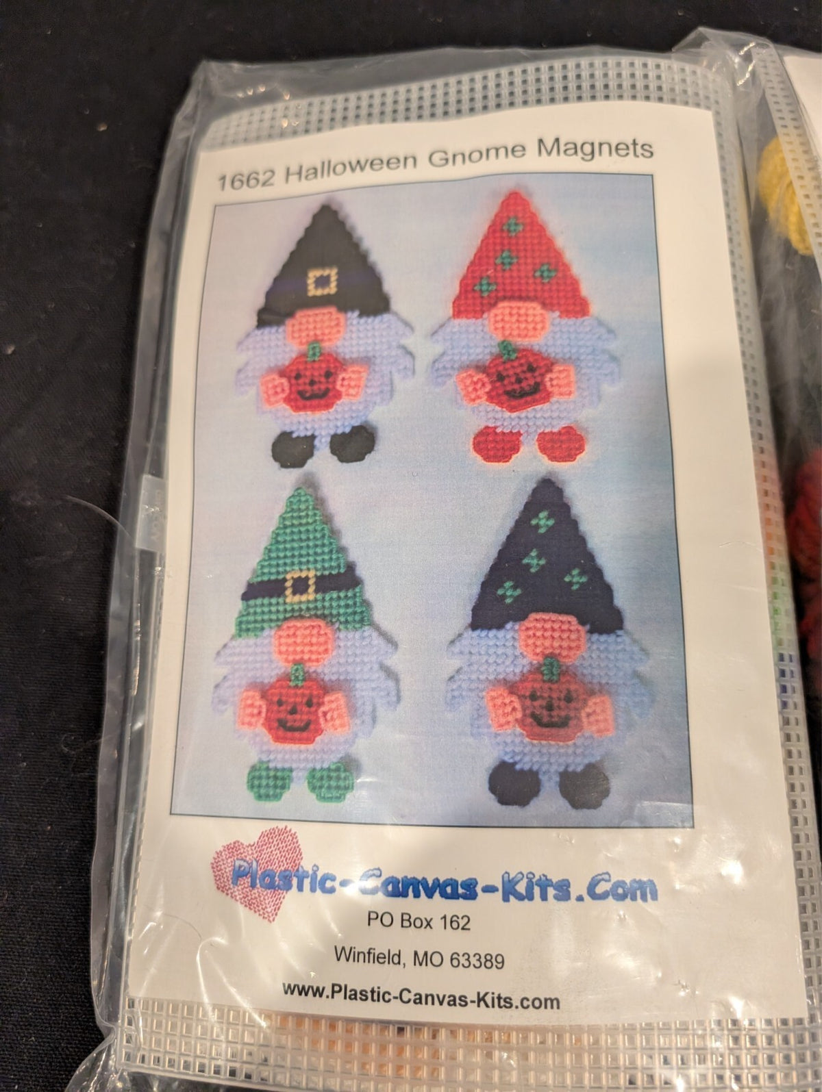 2 Holiday Plastic Canvas Kits Herrschners Santa Wall Hanging Halloween Gnomes