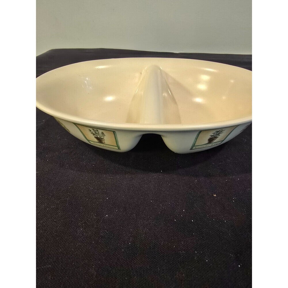 Pfaltzgraff Naturewood 10" Divided Serving  Dish/Bowl – Herb Stoneware