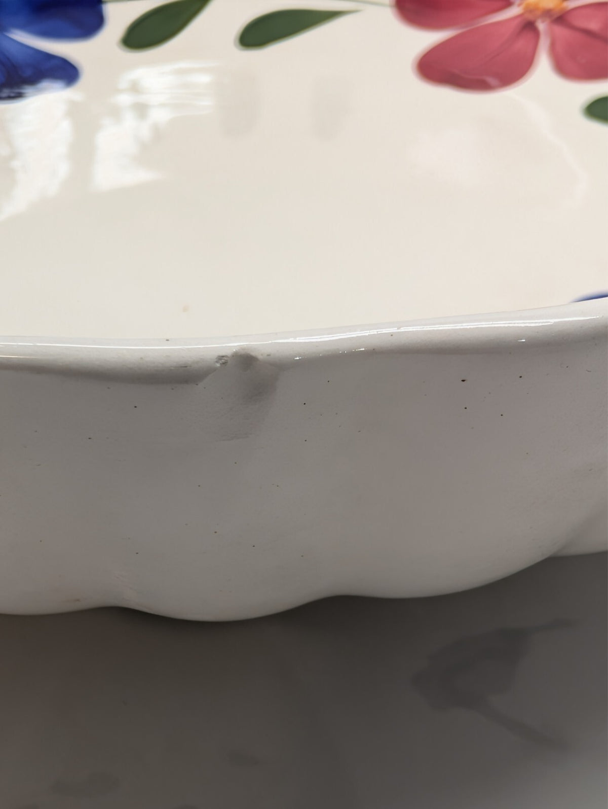 Blue Ridge Laurel Wreath 10.5" Serving Bowl Hand Painted Southern Potteries READ