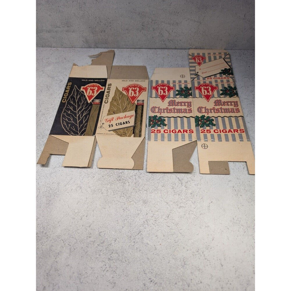 Vintage Air Flo 63 Cigar Box Labels Christmas Litho Lot Tobacco Ephemera