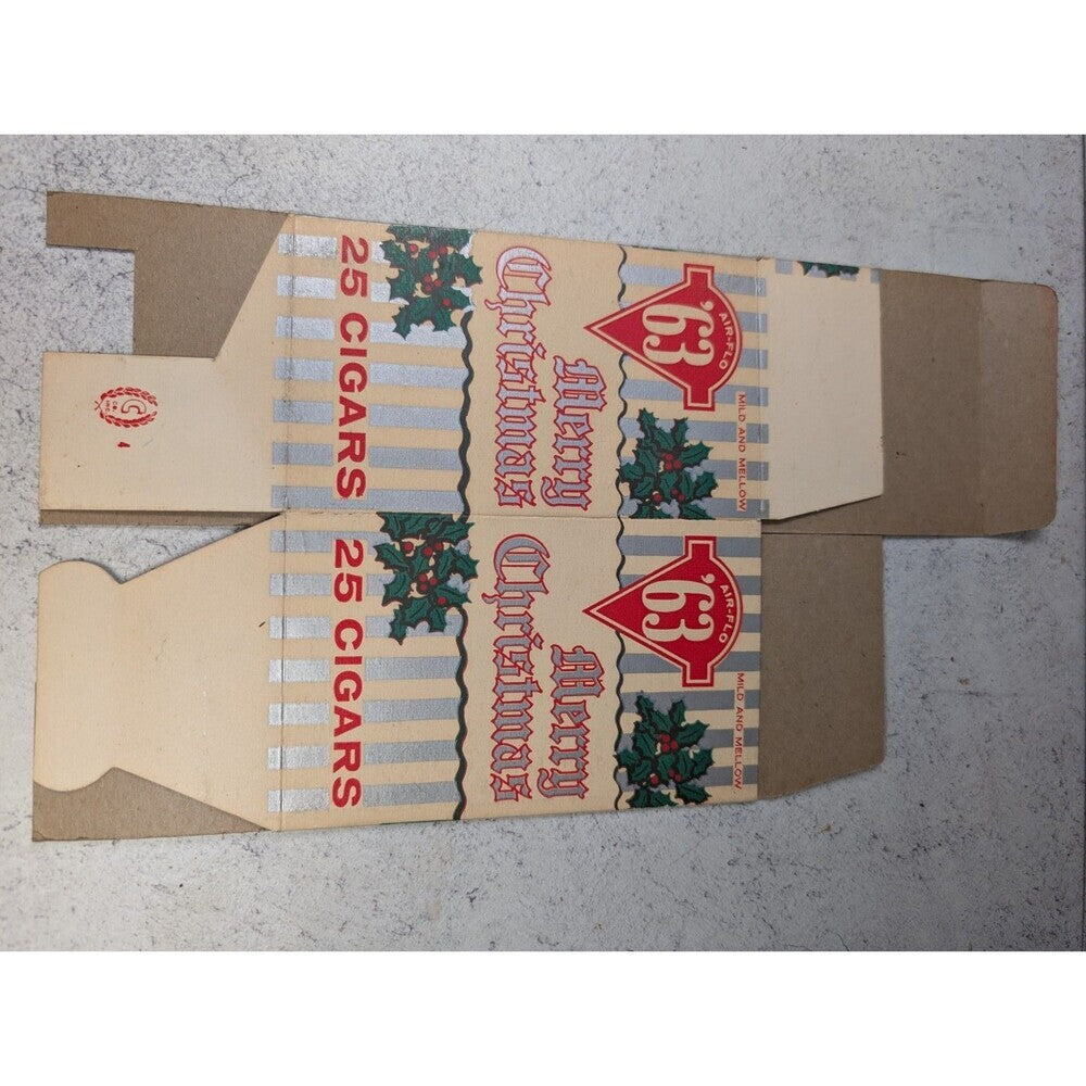 Vintage Air Flo 63 Cigar Box Labels Christmas Litho Lot Tobacco Ephemera