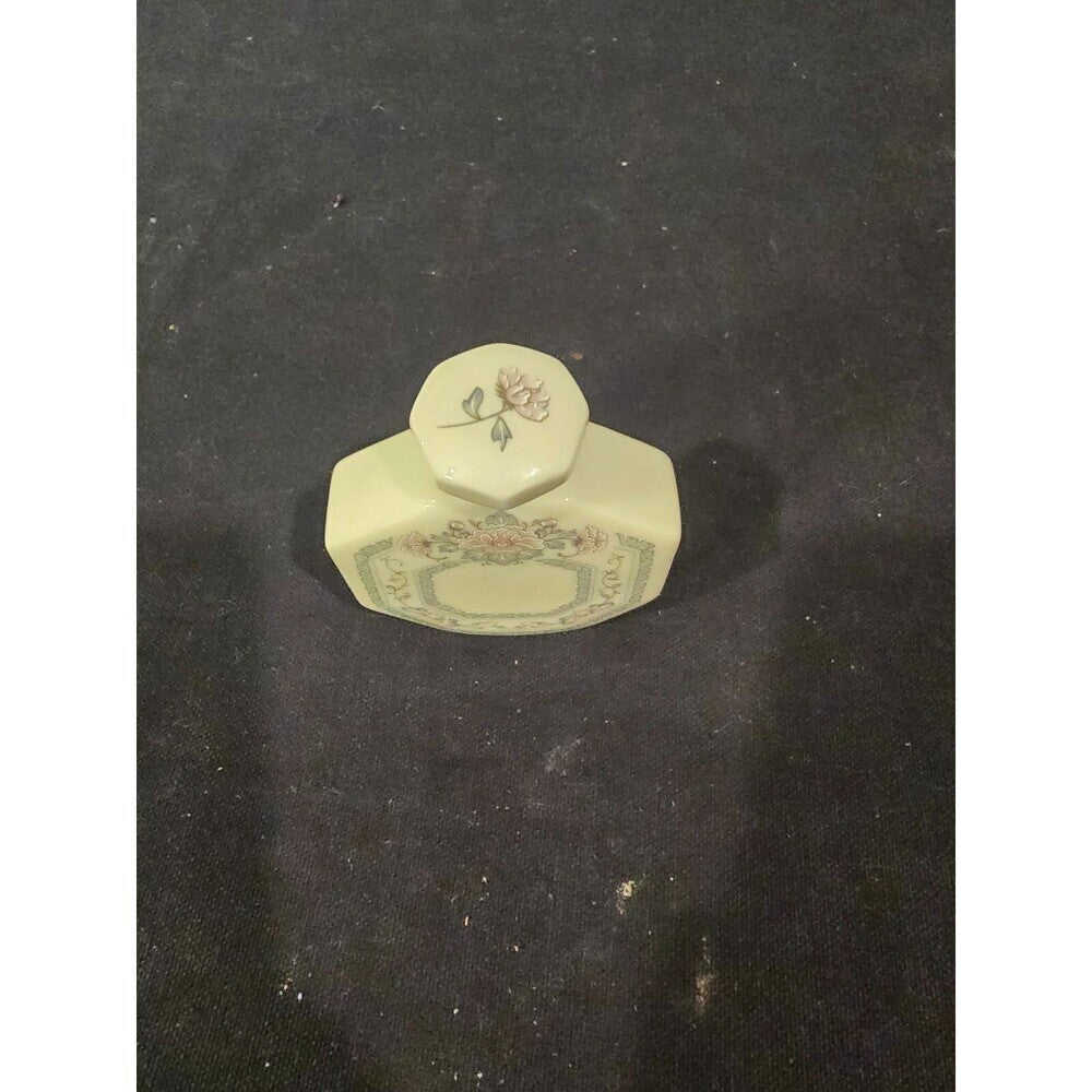 Lenox Charleston 3" Perfume/Scent Bottle Gray/Pink Floral New