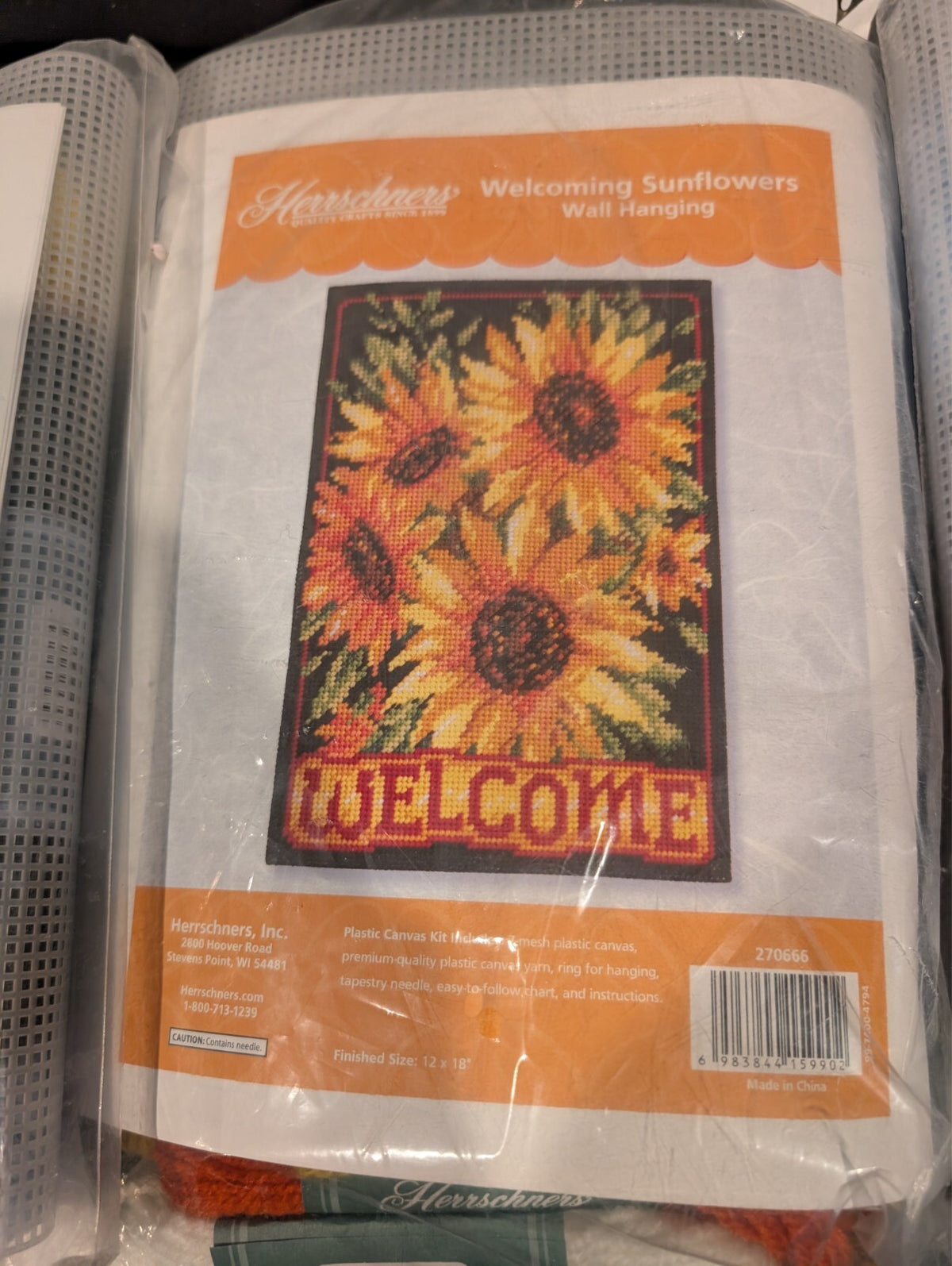 3 Welcome Floral Plastic Canvas Kits Herrschners Mary Maxim Sunflowers Birdhouse