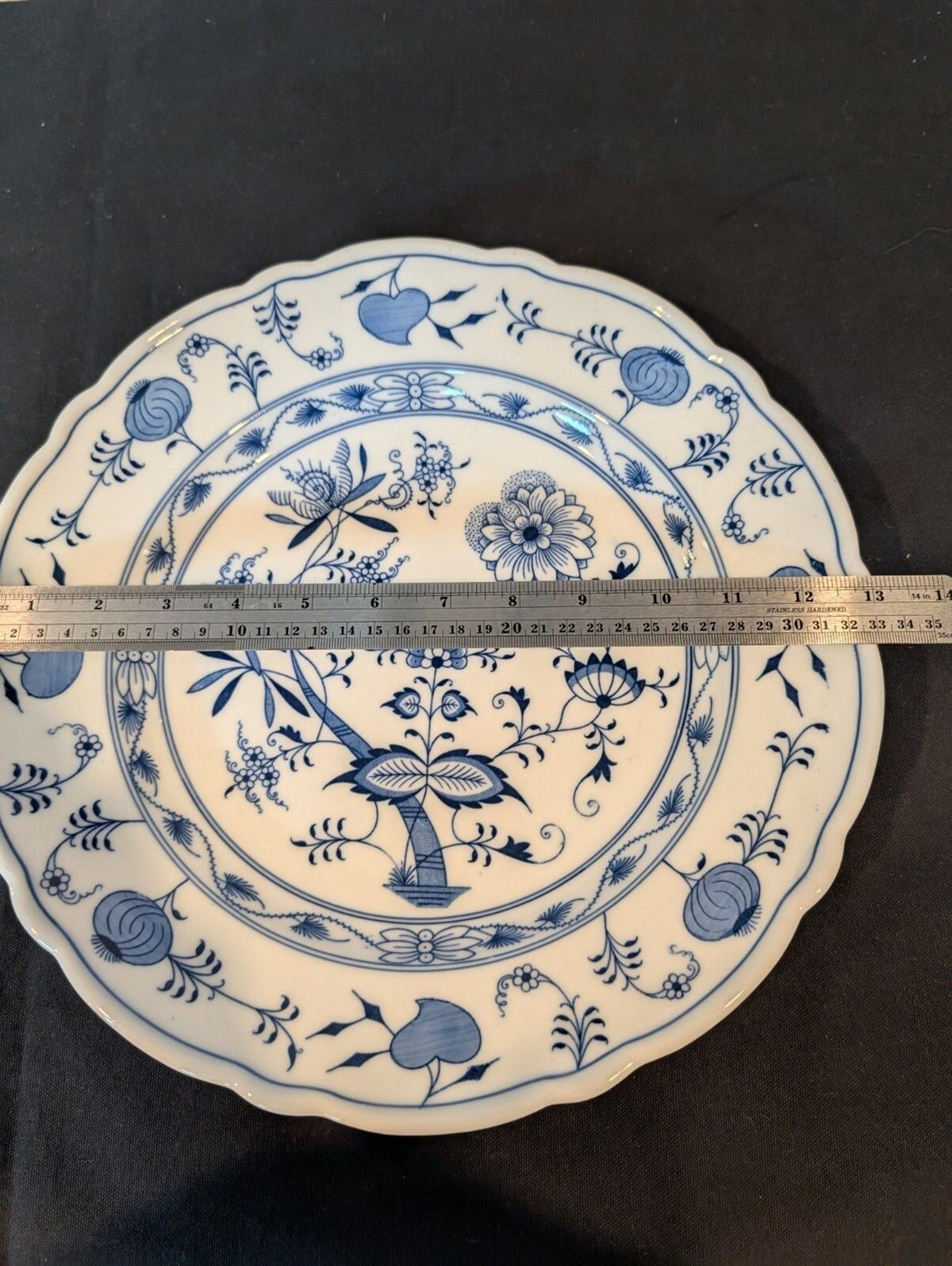 Teichert Blue Onion Oval Serving Bowl 12.75" – Late 19th Century