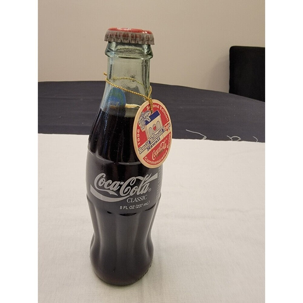 Hawaii Ronald McDonald House Coca Cola Commemorative Bottle 1996 W/Tag #976