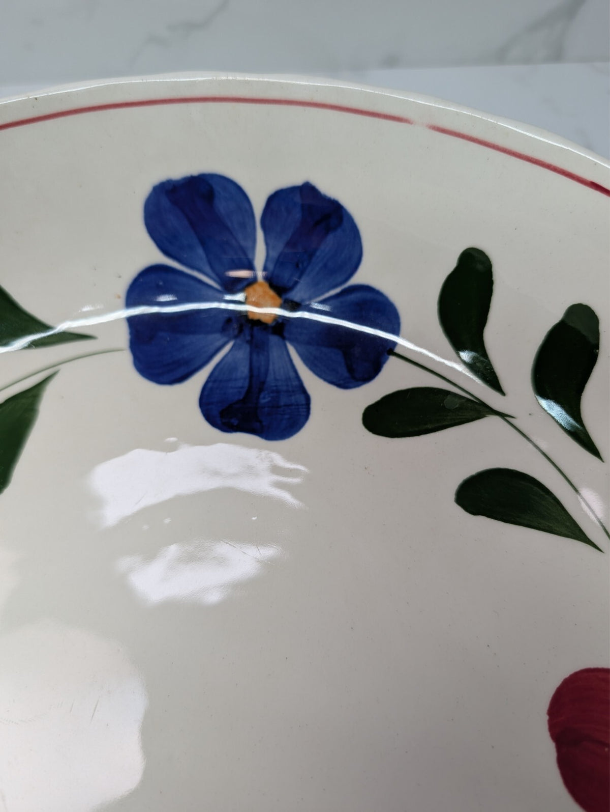 Blue Ridge Laurel Wreath 10.5" Serving Bowl Hand Painted Southern Potteries READ