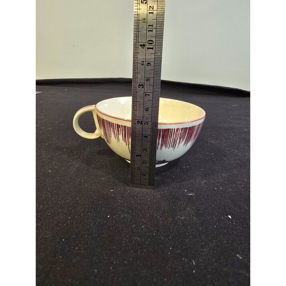 Rockwell Kent Moby Dick Cup & Saucer Set – Vernon Kilns – Brown– 1940s Vintage