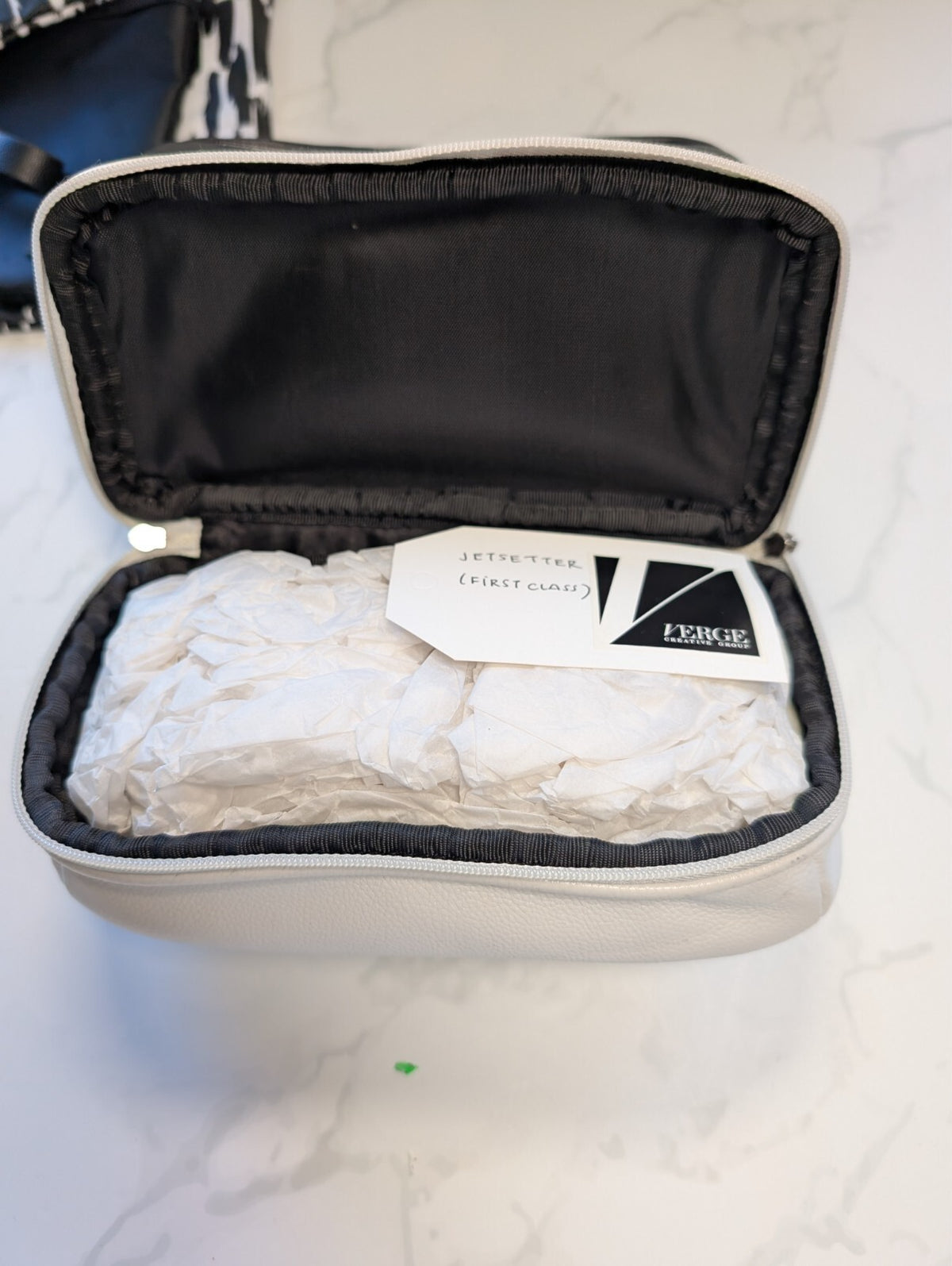 Saks Fifth Avenue Black & White Printed Cosmetic Pouch Set of 3