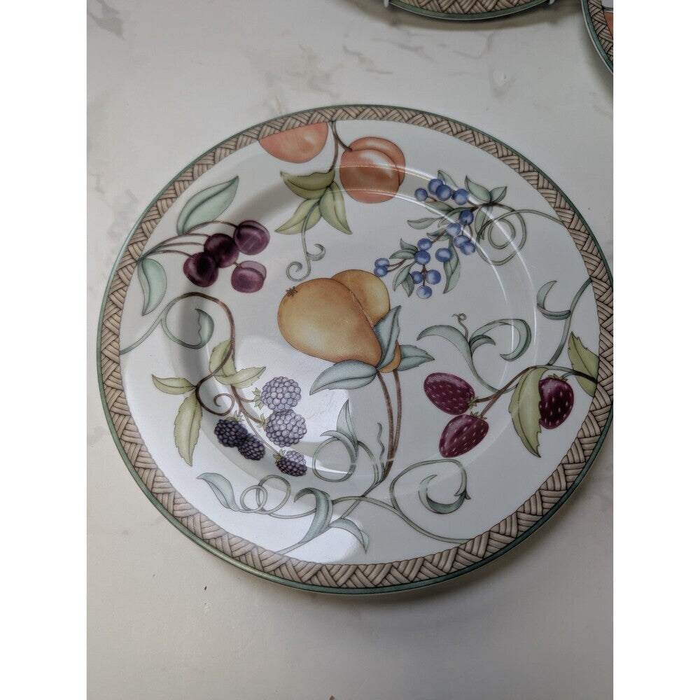 Dansk Umbrian Fruits Set of 4 Salad Plates 9" Portugal