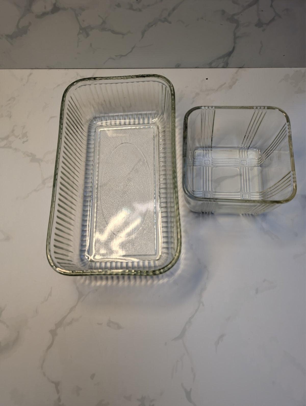 Anchor Hocking Clear Ribbed Refrigerator Dish Set Geometric Lids