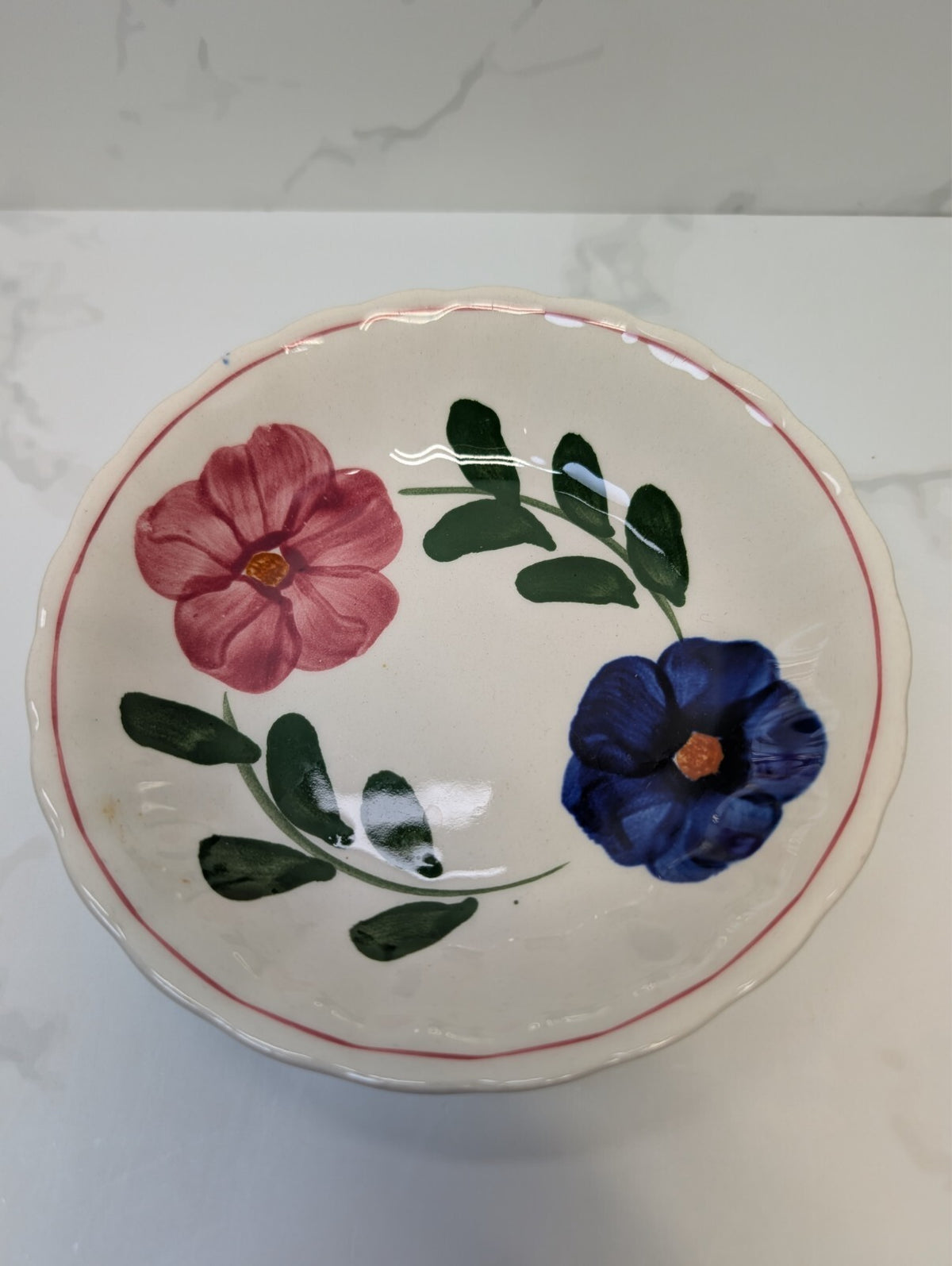 Blue Ridge Southern Potteries Laurel Wreath Dessert Bowls Set of 3 Vintage